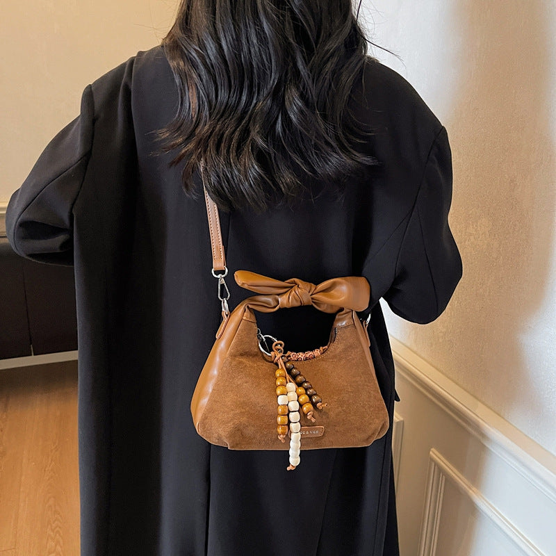 Wholesale Textured retro suede bag shoulder bag underarm bag crossbody bag